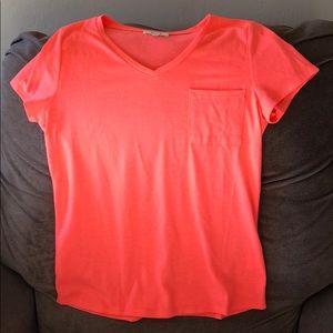 Neon coral orange teeshirt. Women’s size S
